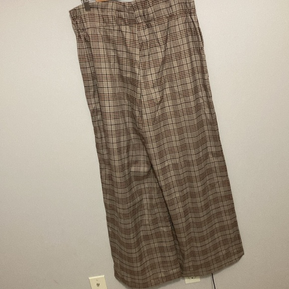 Cider Women’s size XL Mid Waist Plaid Check Trousers, Straight Wide Leg Pants - Picture 6 of 11